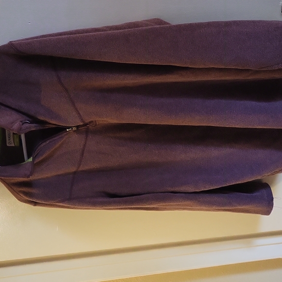 Magellan mens loose fit mock neck long sleeve fleece Sz Med color is a grey plum - Picture 4 of 4